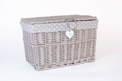 Light Grey Paint Range Home Bathroom Storage Wicker Basket Trunk Gift Hamper