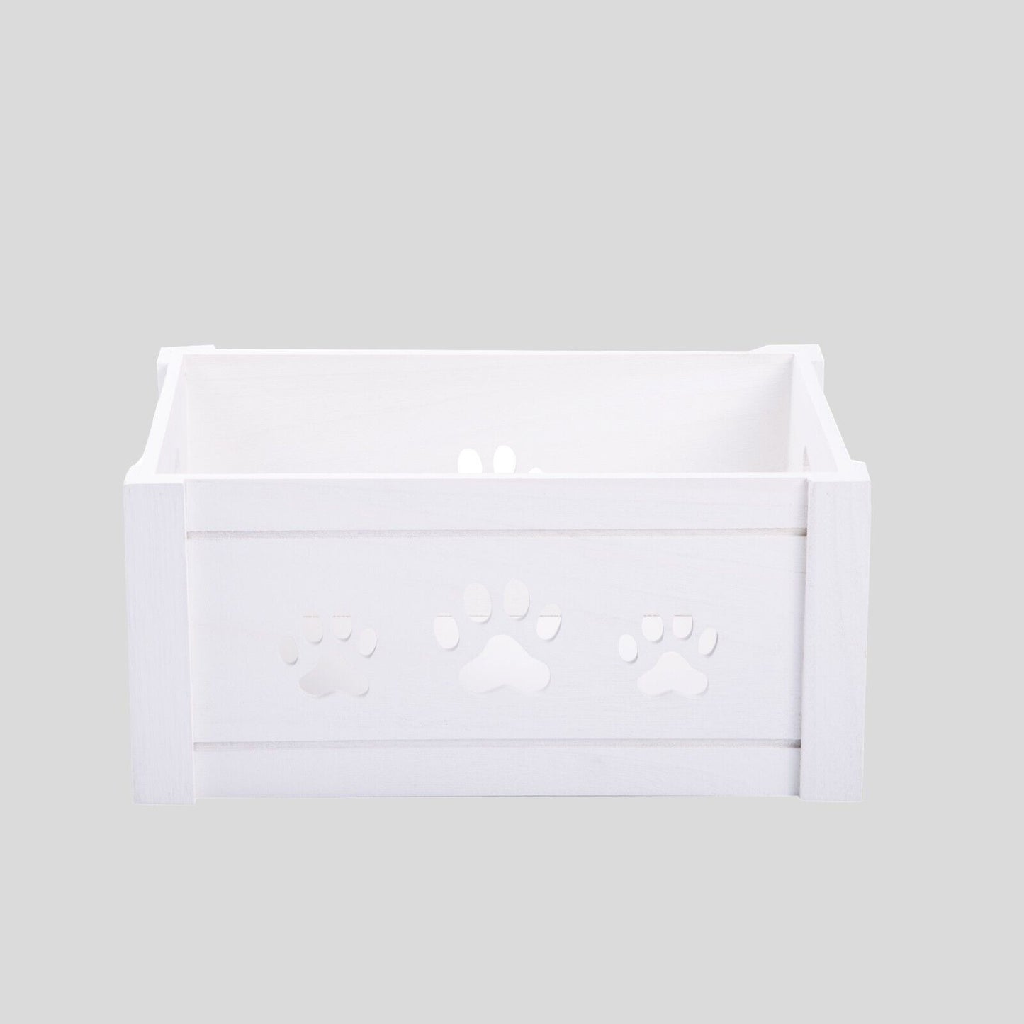 White Pet Wooden Storage Crates Toys Box Pet Gift Hamper Collection