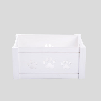 White Pet Wooden Storage Crates Toys Box Pet Gift Hamper Collection