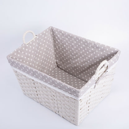 Faux Wicker Home Storage Basket with Liner Laundry Basket Toys Collection