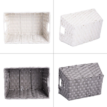 Faux Wicker Home Storage Bathroom Basket Toys Collection Organizer Gift Hamper