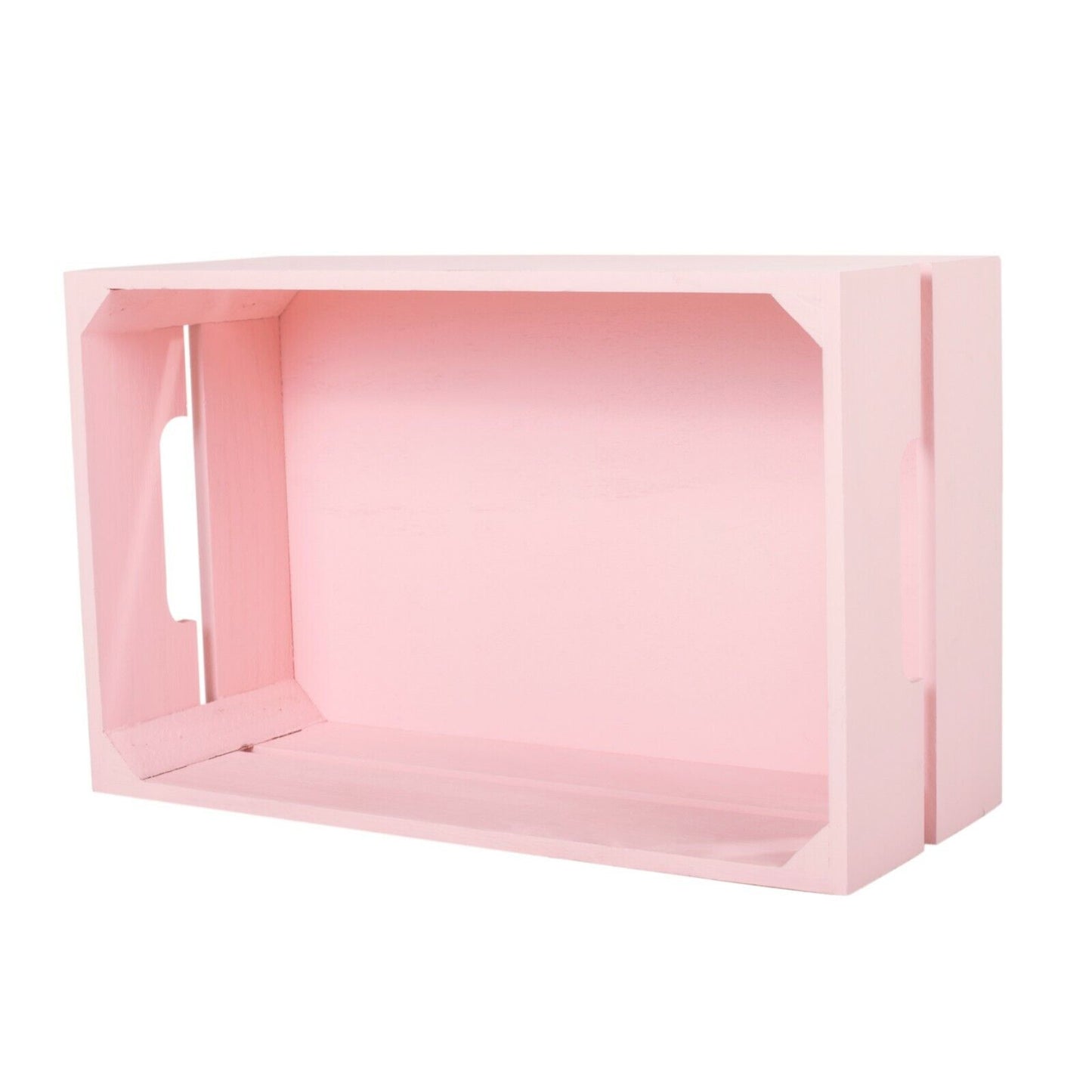 Pink/Blue Wooden Crates Retail Display Storage Box Toy Collection Gift Hamper