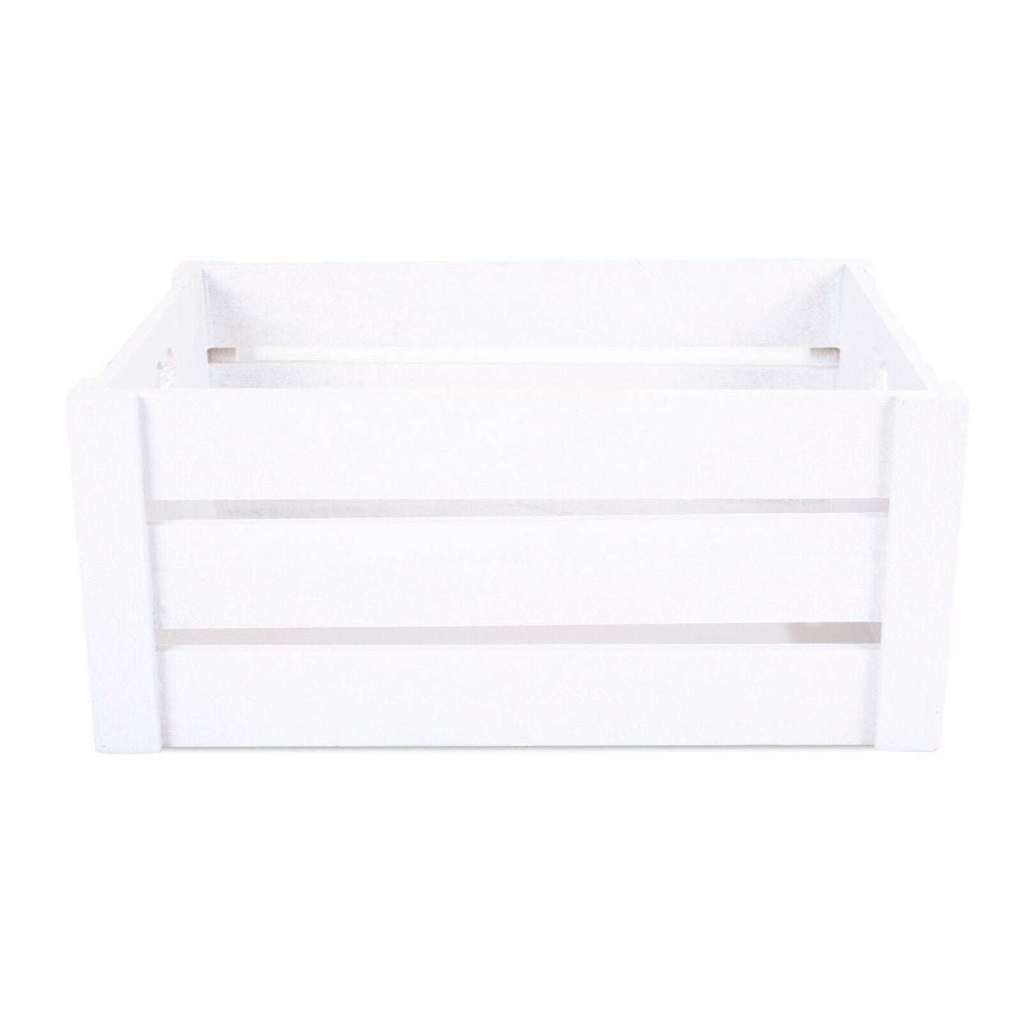 Pure White Lovely Heart Handle Wooden Crates Storage Shelves Box Christmas Gift