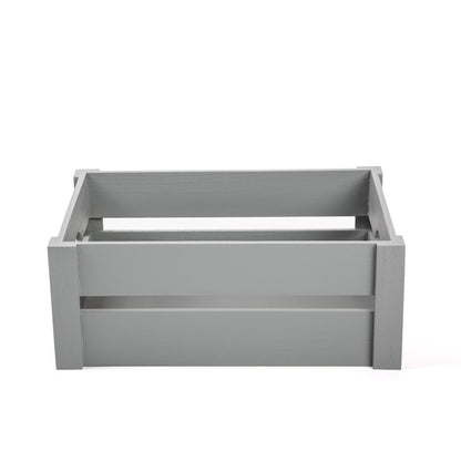 Grey Wooden Crate With Handles Storage Box Shelve Box Christmas Gift Hamper