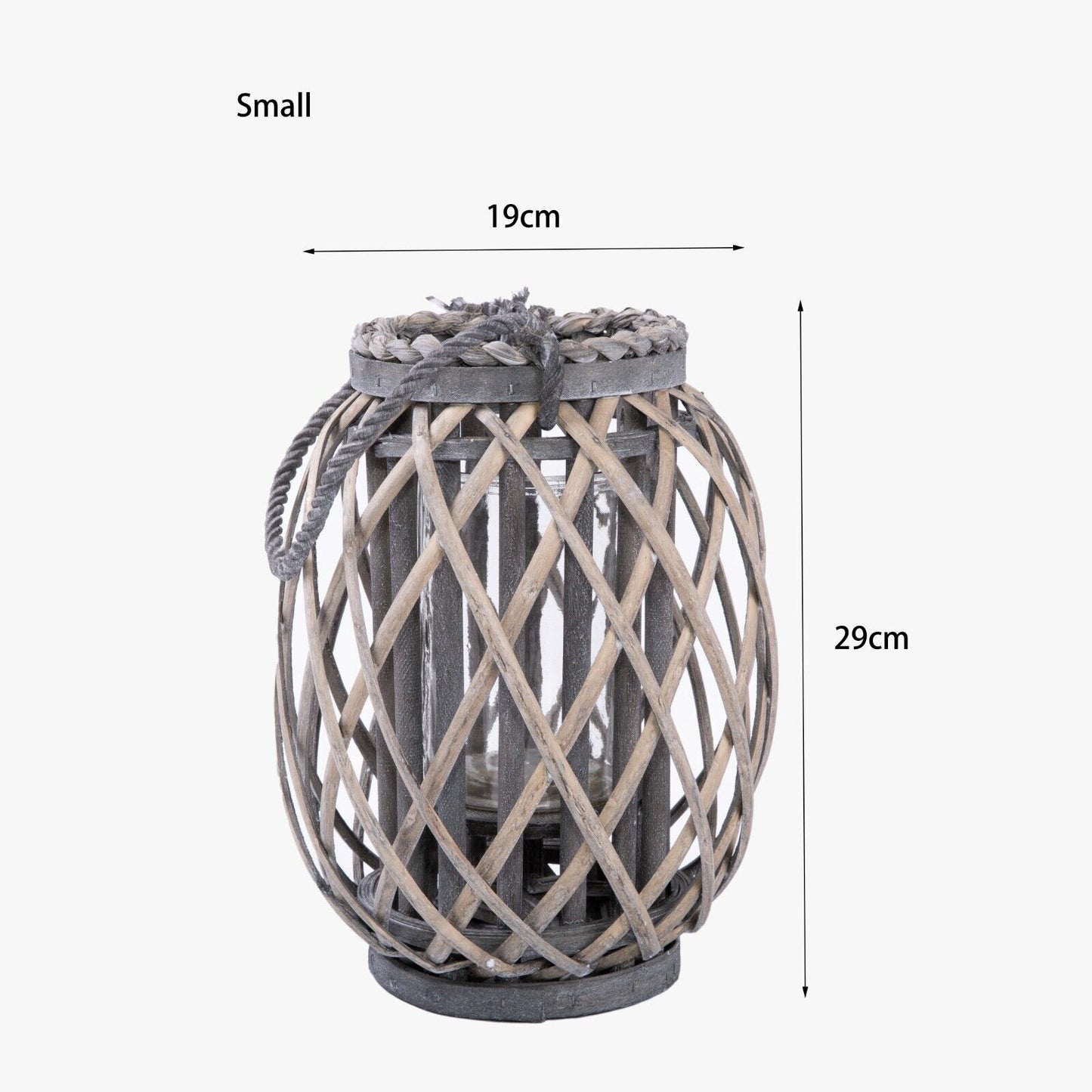 Wicker Lantern With Candle Holder Garden Lightning Table Light Rattan Lamp