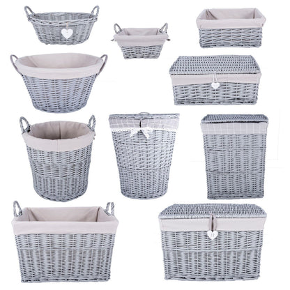 Premium Grey Paint Collection Home Bathroom Storage Wicker Basket Trunk Gift