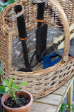 Wicker Garden Basket with Hand Tools Garden Tools with Wicker basket carrier