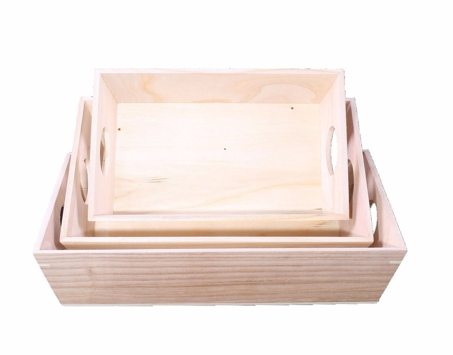 Wooden Serving Tray Crates Retail Display Christmas Gift Hamper Breakfast Tray