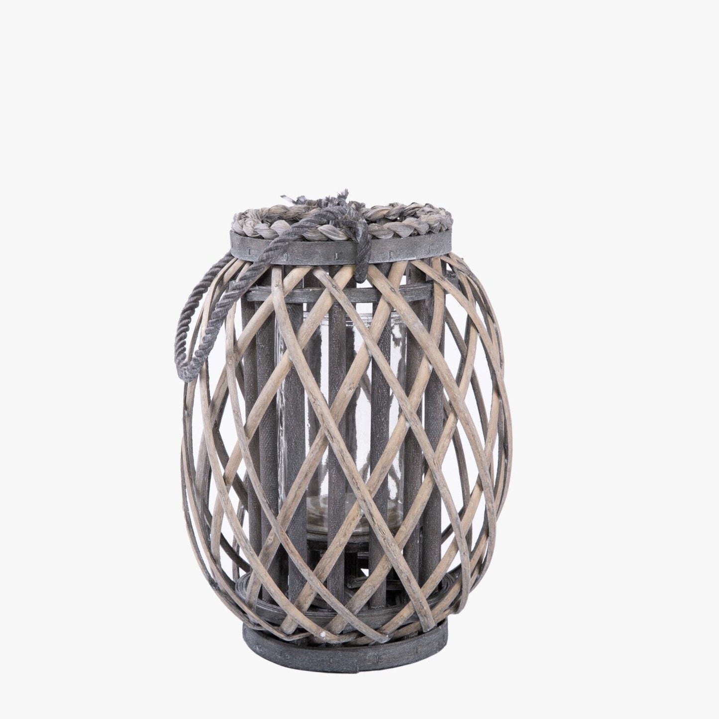 Wicker Lantern With Candle Holder Garden Lightning Table Light Rattan Lamp