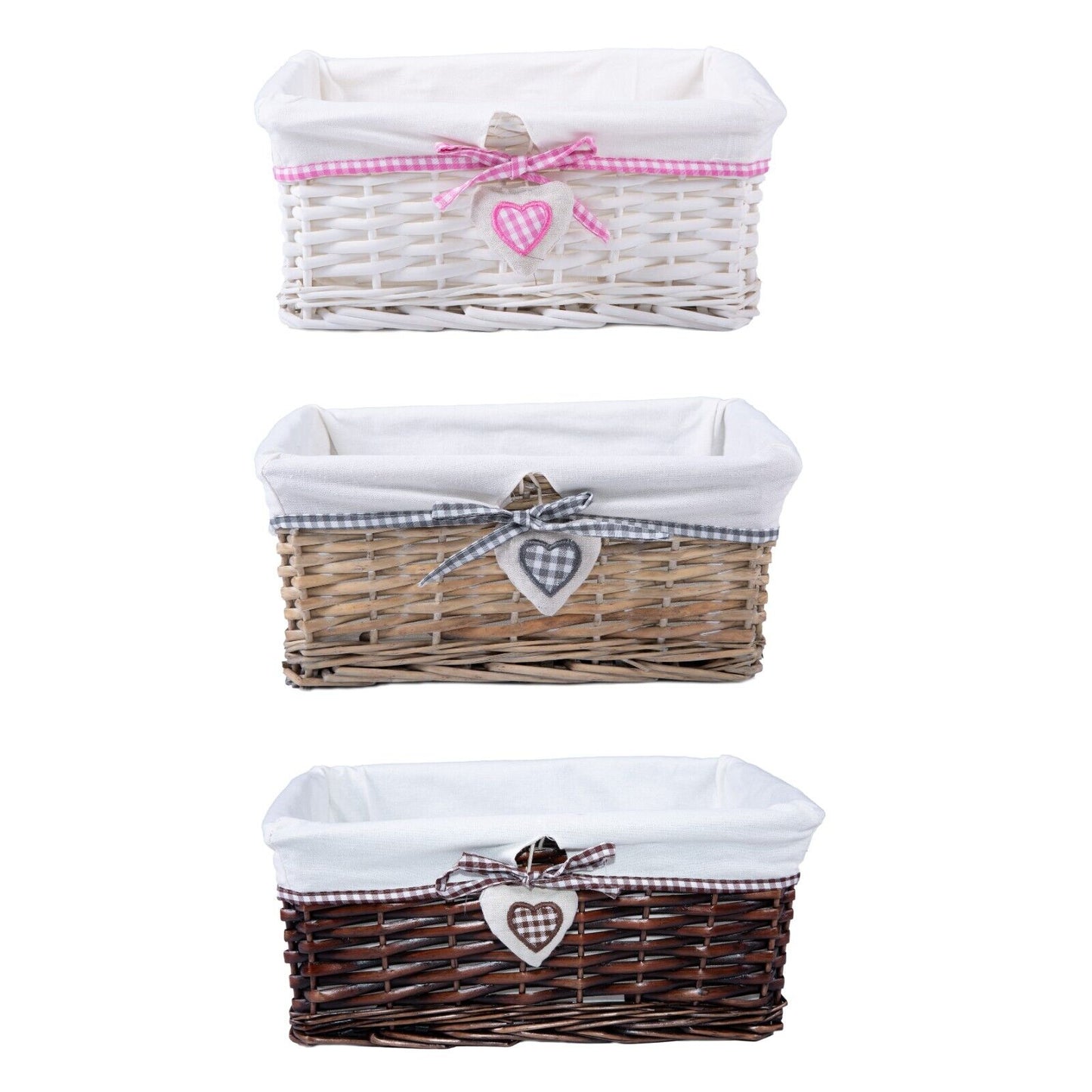 Natural Wicker Storage Gift Hamper Shelf Basket with Lining Gift Hampers Storage