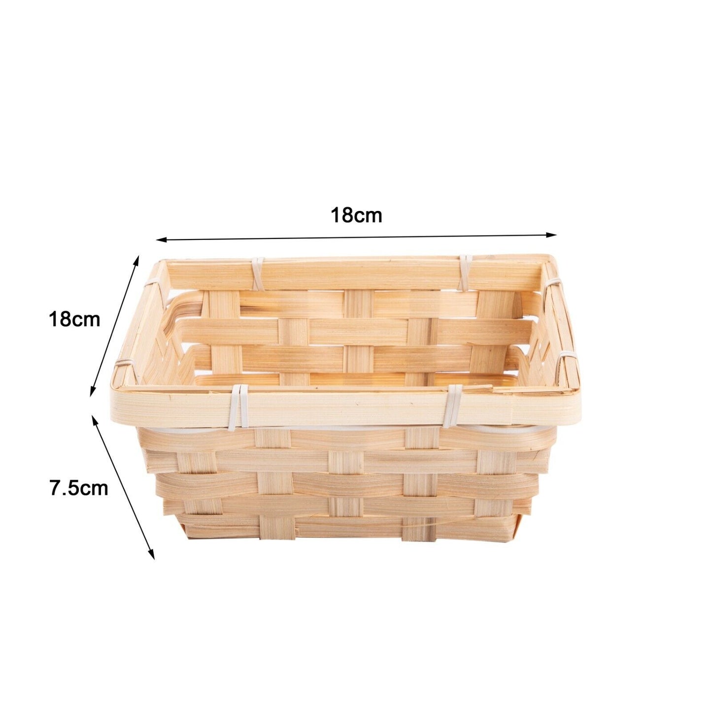 Square Bamboo Bread Basket Food Storage Wicker Christmas Hamper Retail Display