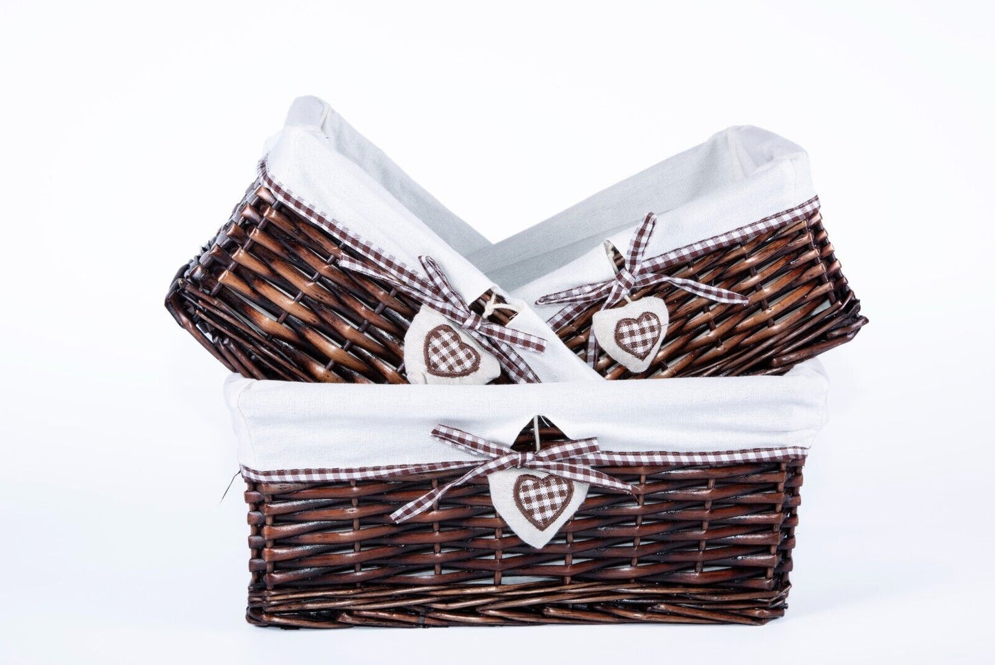 Natural Wicker Storage Gift Hamper Shelf Basket with Lining Gift Hampers Storage