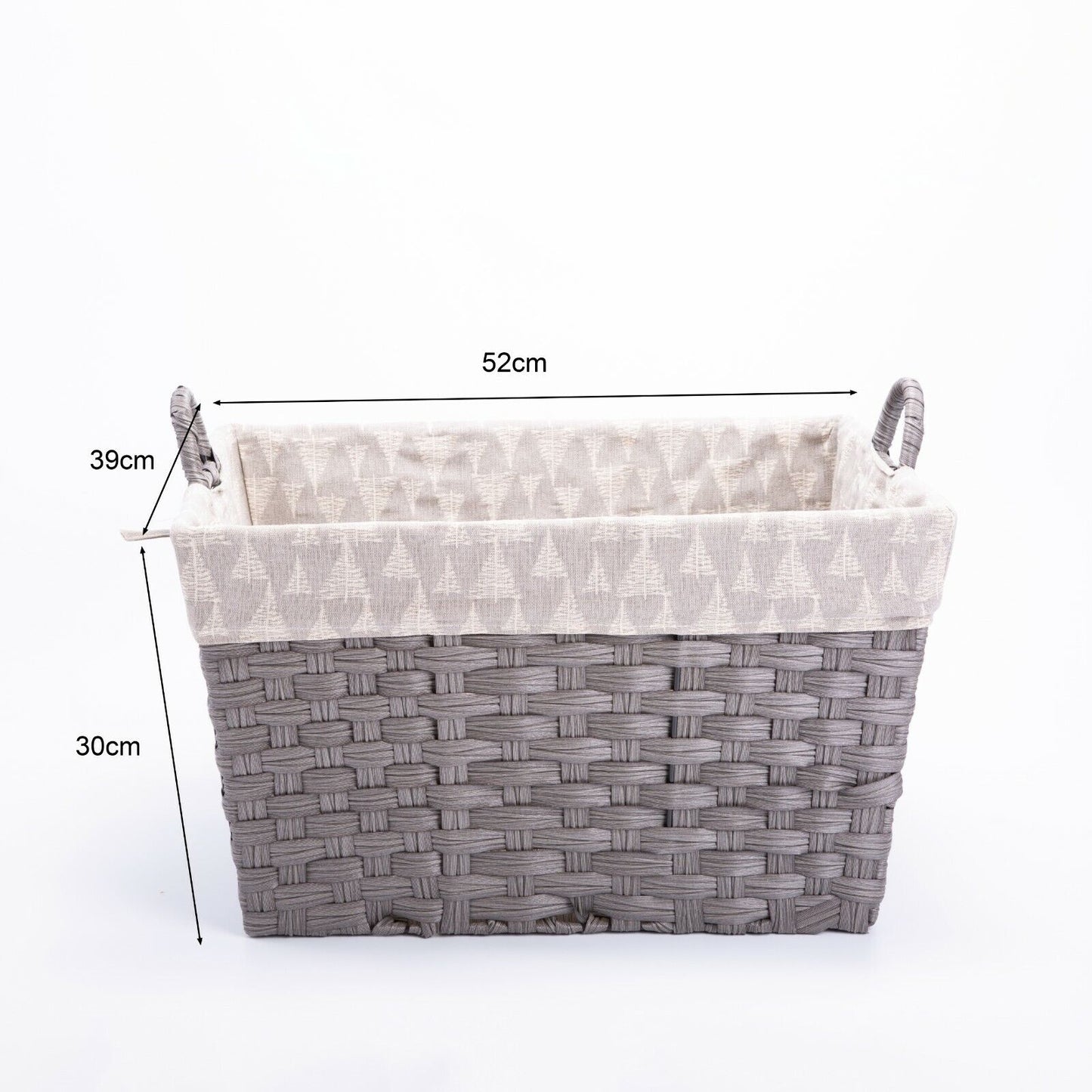 Faux Wicker Home Storage Basket with Liner Laundry Basket Toys Collection