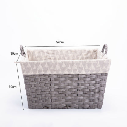 Faux Wicker Home Storage Basket with Liner Laundry Basket Toys Collection