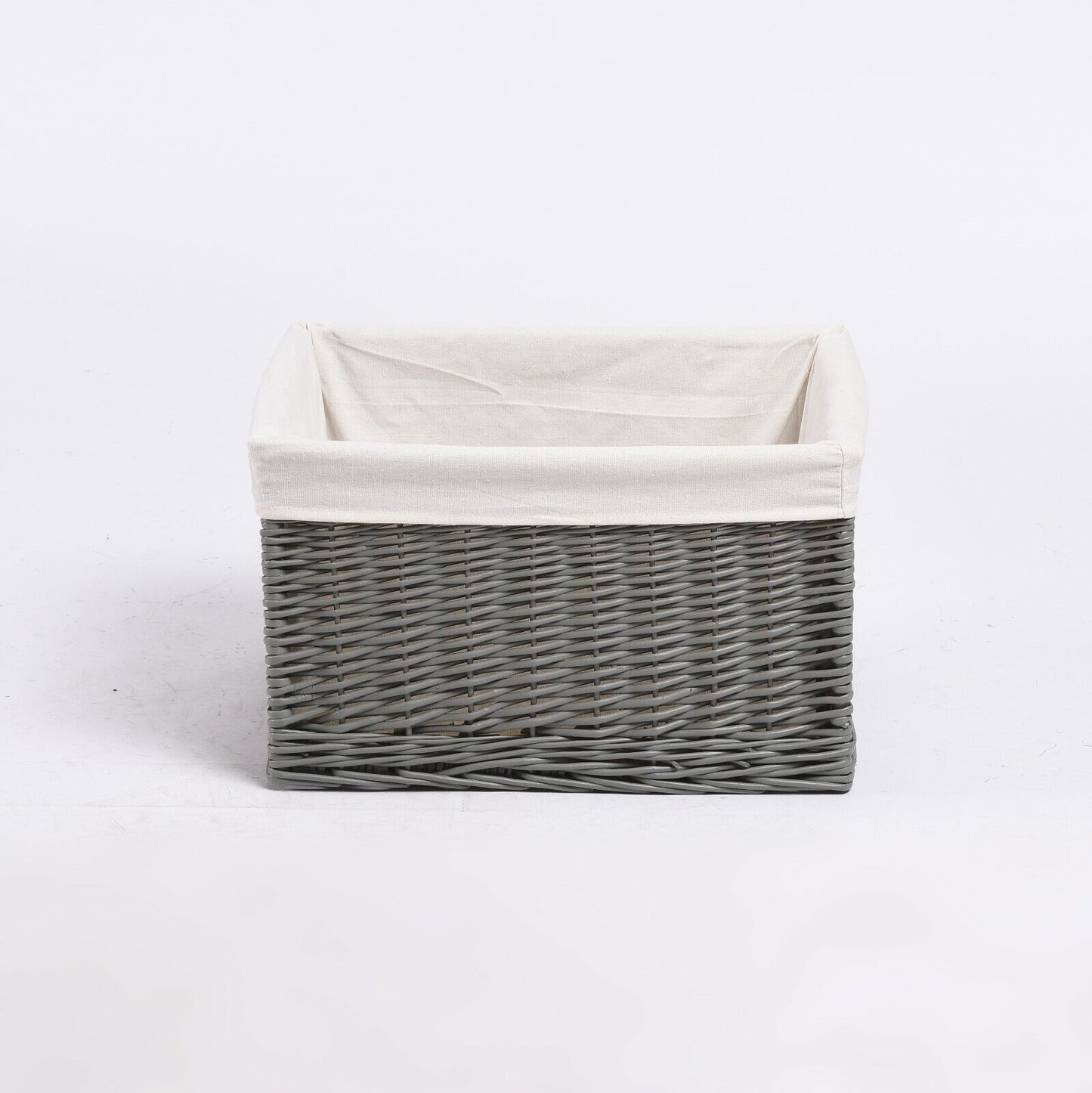 Grey Natural Wicker Storage Basket Toys Storage Wardrobe Organizer Nursery Room