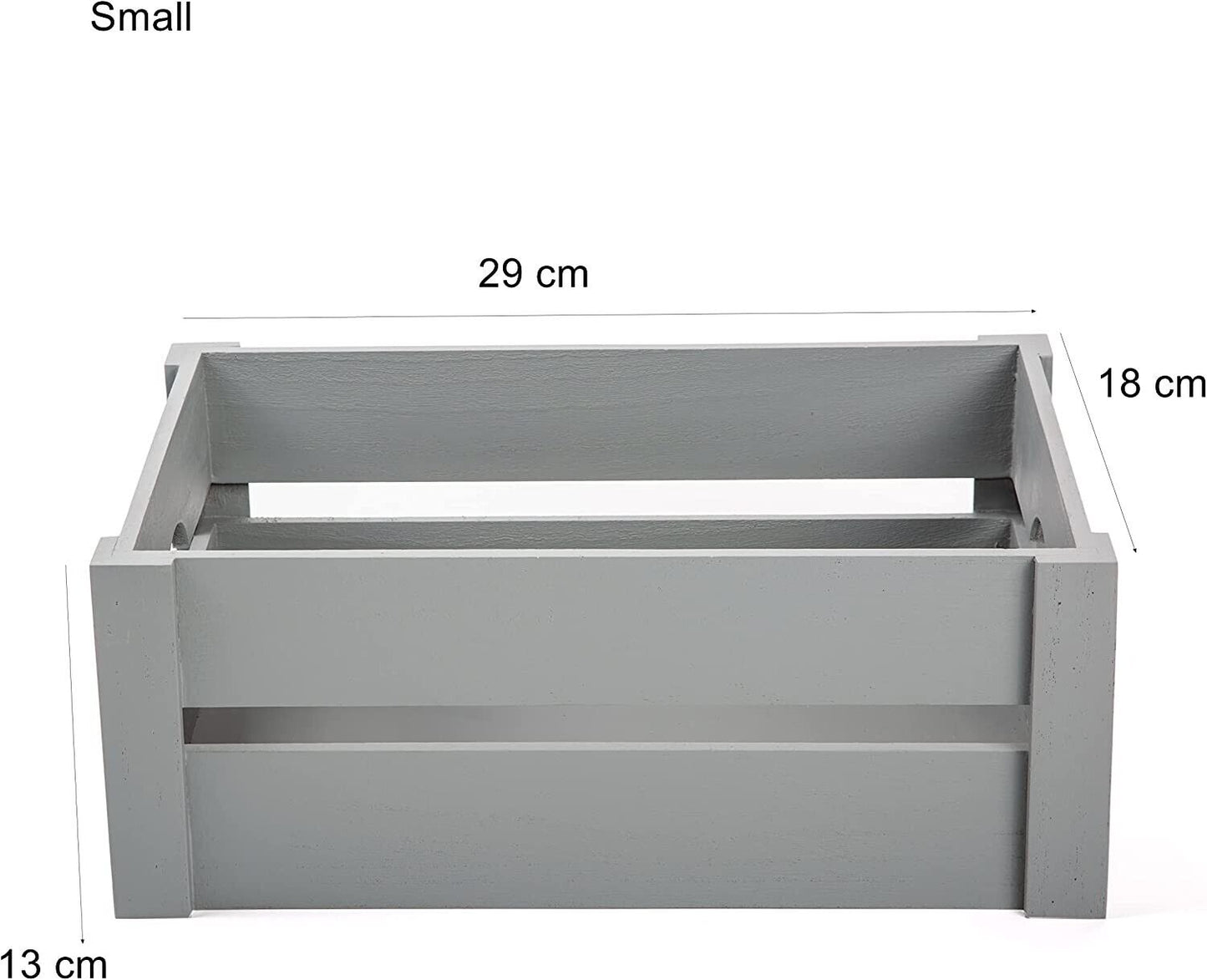 BH Grey Wooden Crate With Handles Storage Box Shelve Box Christmas Gift