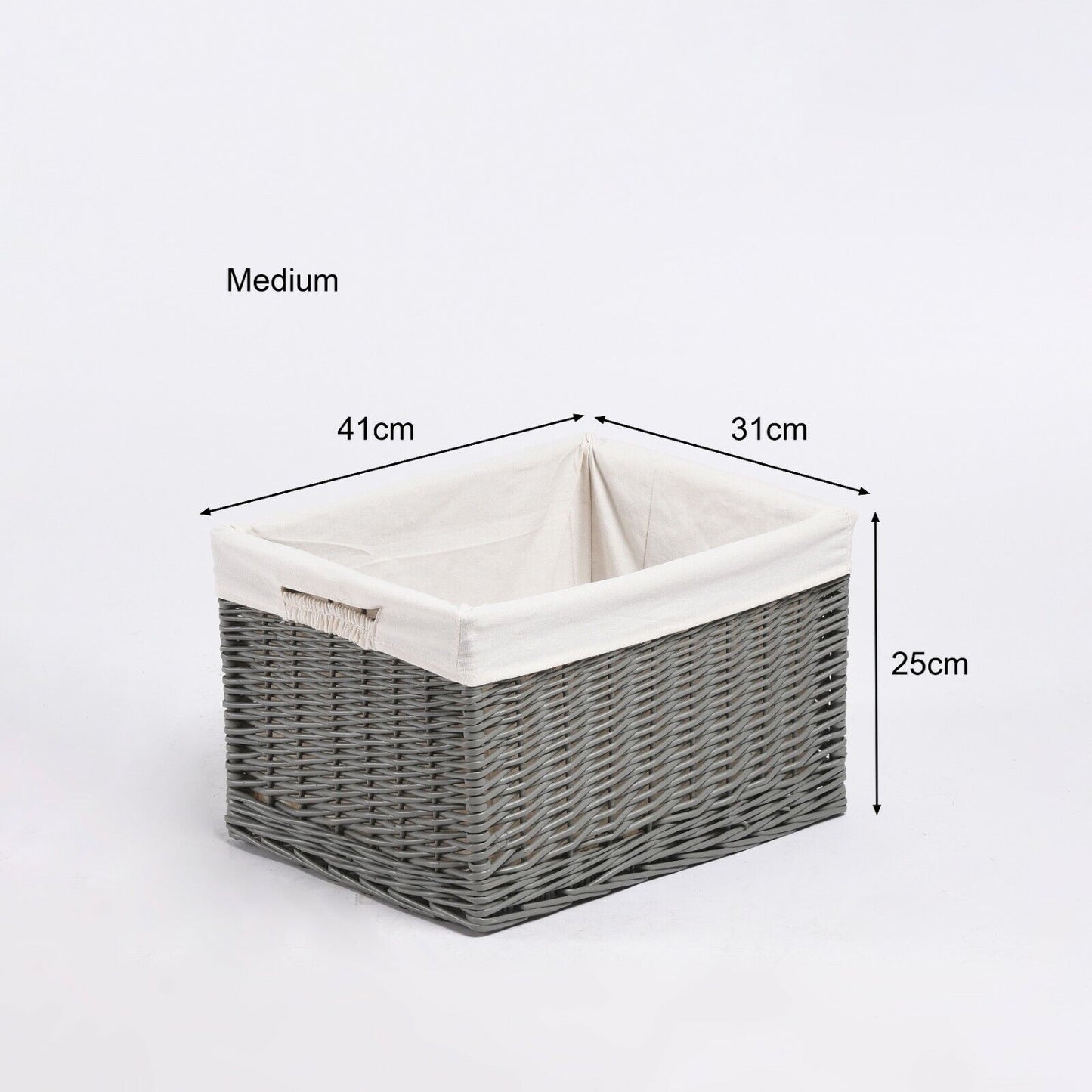 Grey Natural Wicker Storage Basket Toys Storage Wardrobe Organizer Nursery Room