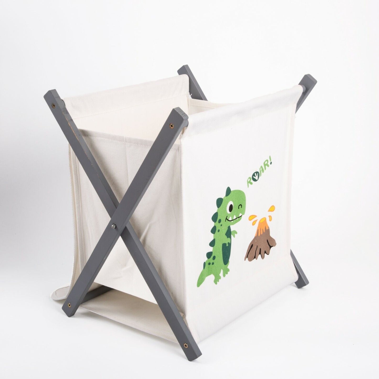 Collapsible Cotton Laundry Bag Nursery Room Storage Hamper Kid Toys Collection