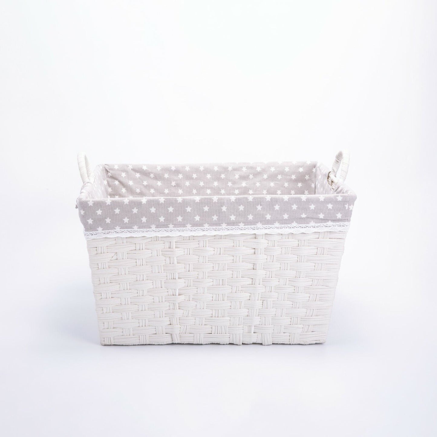 Faux Wicker Home Storage Basket with Liner Laundry Basket Toys Collection