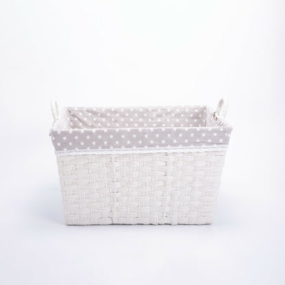 Faux Wicker Home Storage Basket with Liner Laundry Basket Toys Collection