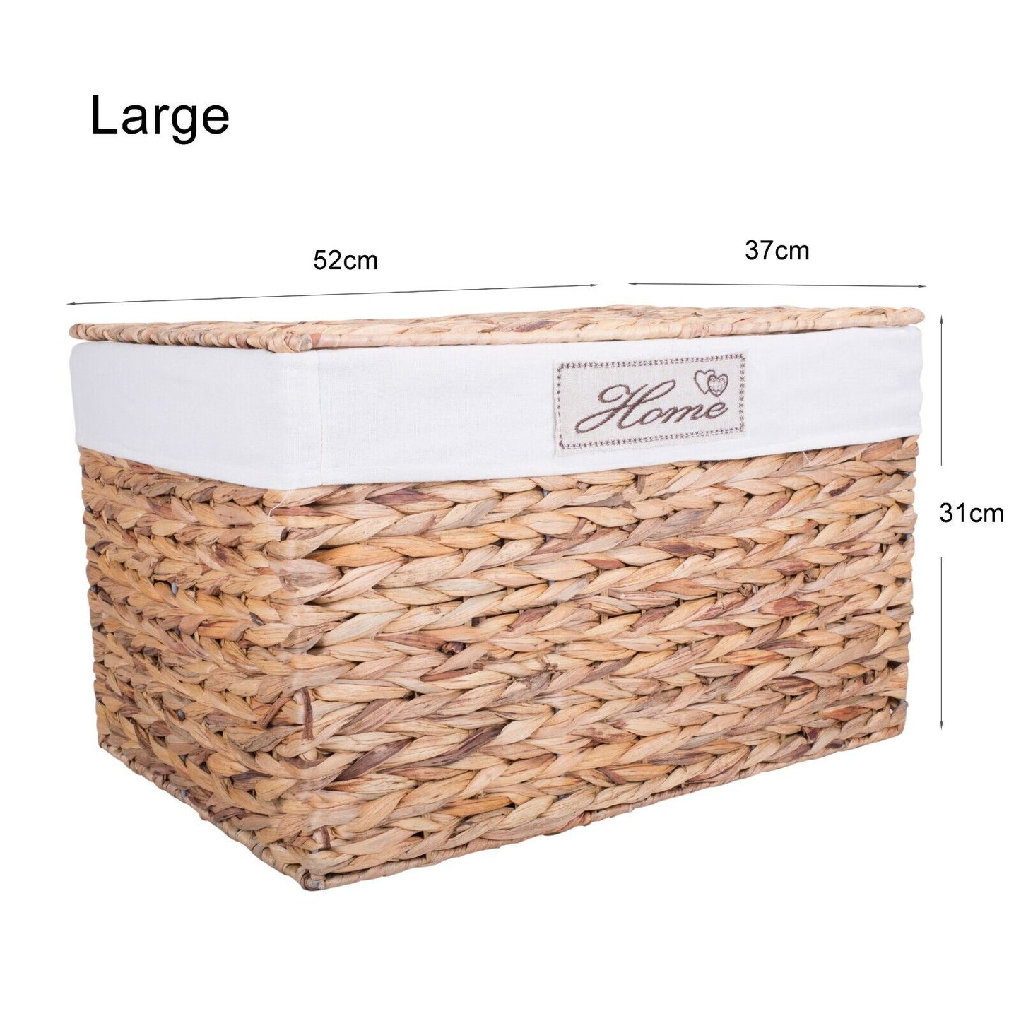 Water Hyacinth Honey Wicker Trunk Nursery Toy Blanket Storage Chest Basket Box