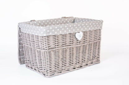 Light Grey Paint Range Home Bathroom Storage Wicker Basket Trunk Gift Hamper