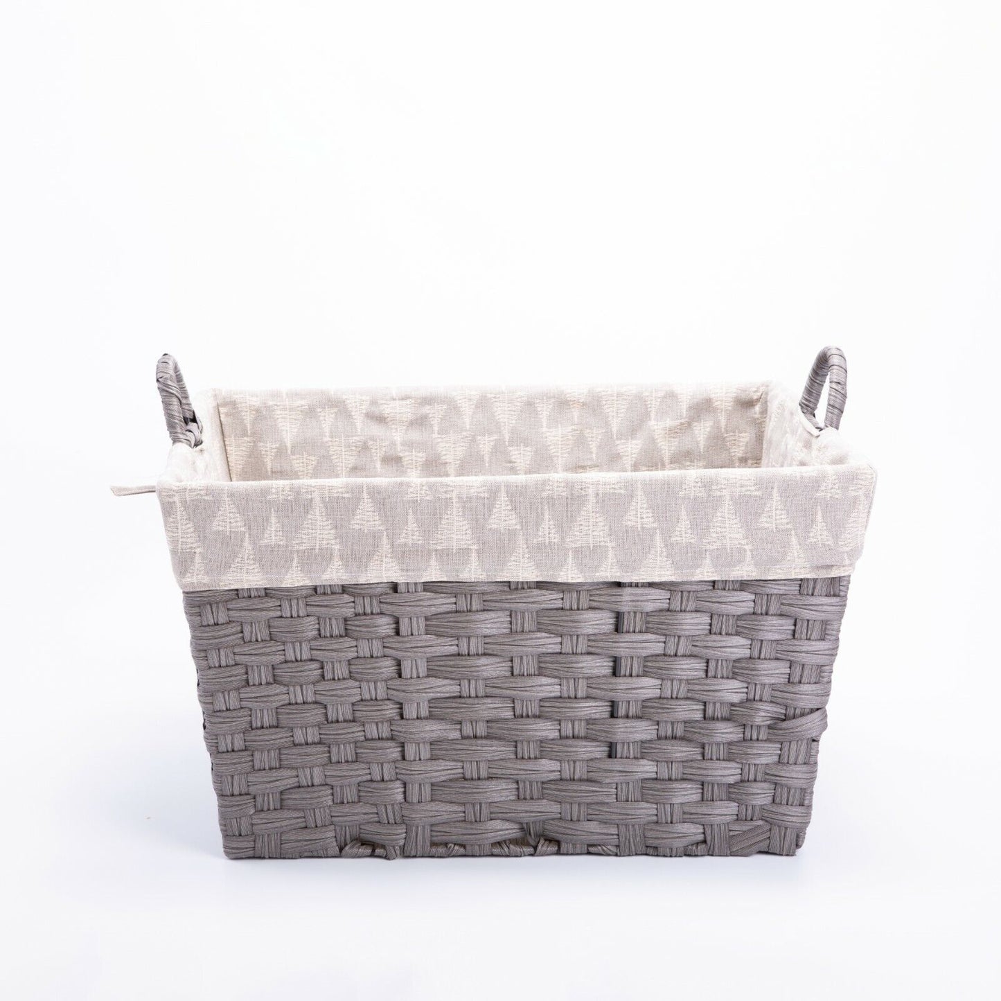 Faux Wicker Home Storage Basket with Liner Laundry Basket Toys Collection