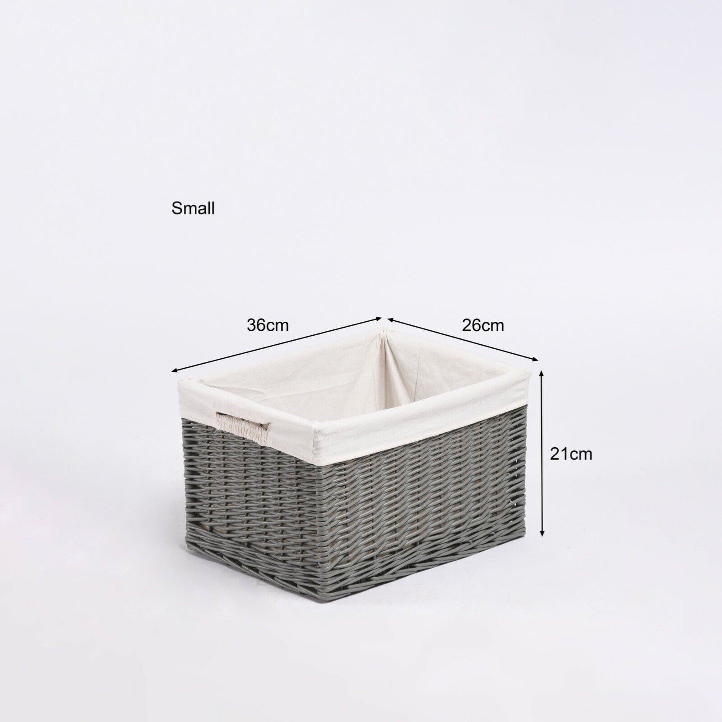 Grey Natural Wicker Storage Basket Toys Storage Wardrobe Organizer Nursery Room