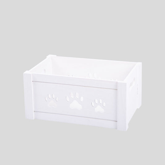 White Pet Wooden Storage Crates Toys Box Pet Gift Hamper Collection