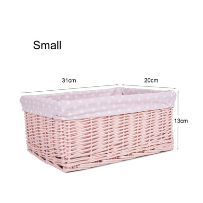 Colorful Painted Nursery Baby Room Wicker Storage Basket New Born Gift Hamper