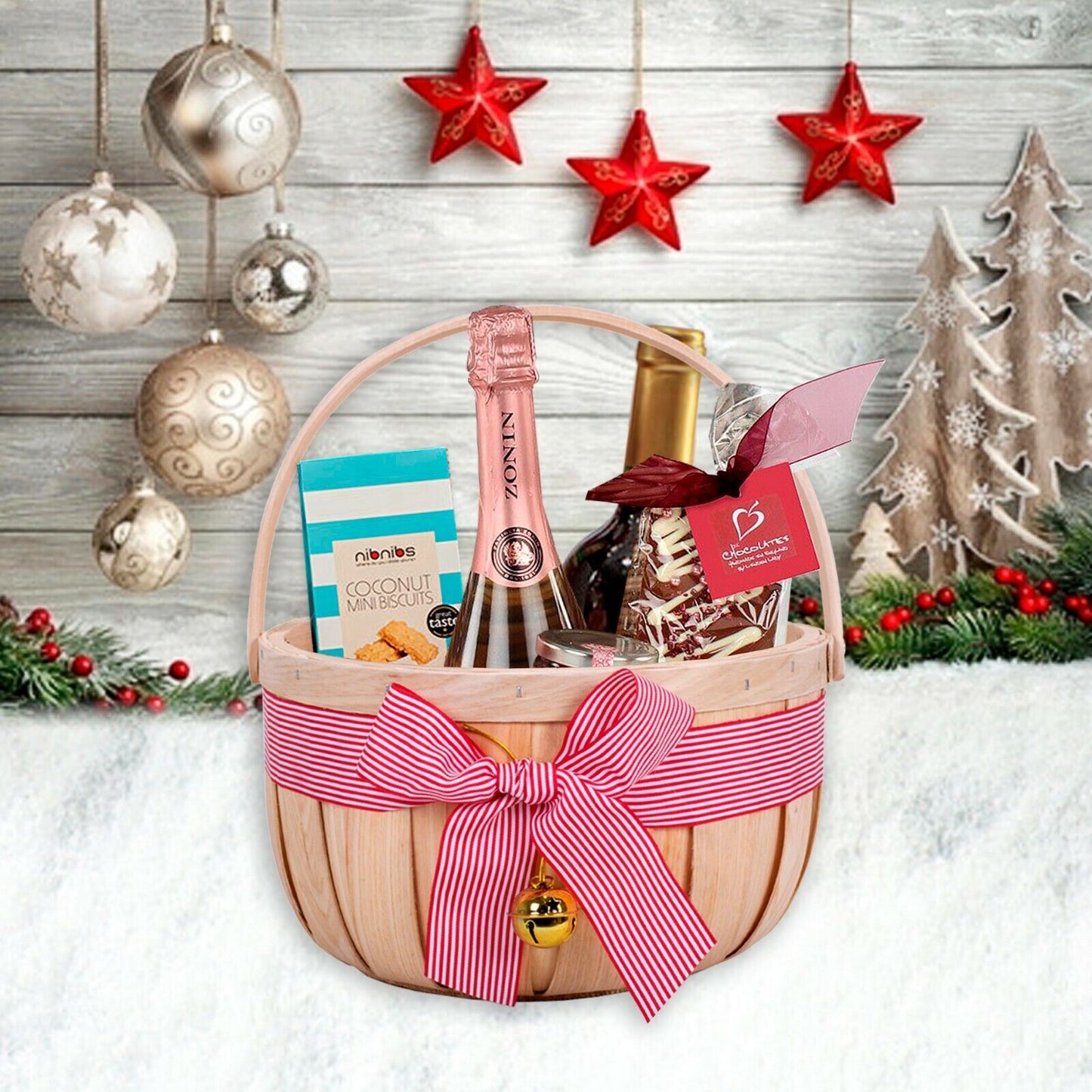 Christmas Gift Hampers Wedding Flower Basket with Bow Kid's Shopping Basket