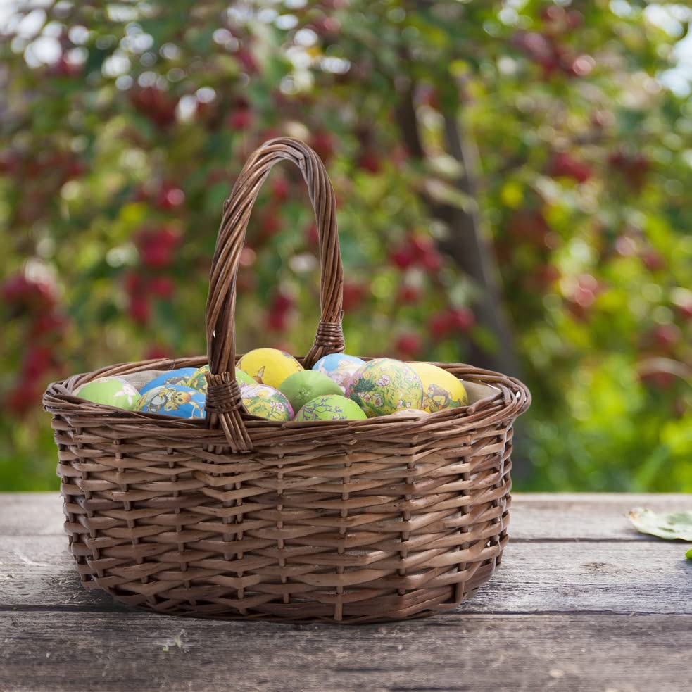 Wicker Wedding Flower Girls Basket Easter Egg Hunting Toy Shopping Gift