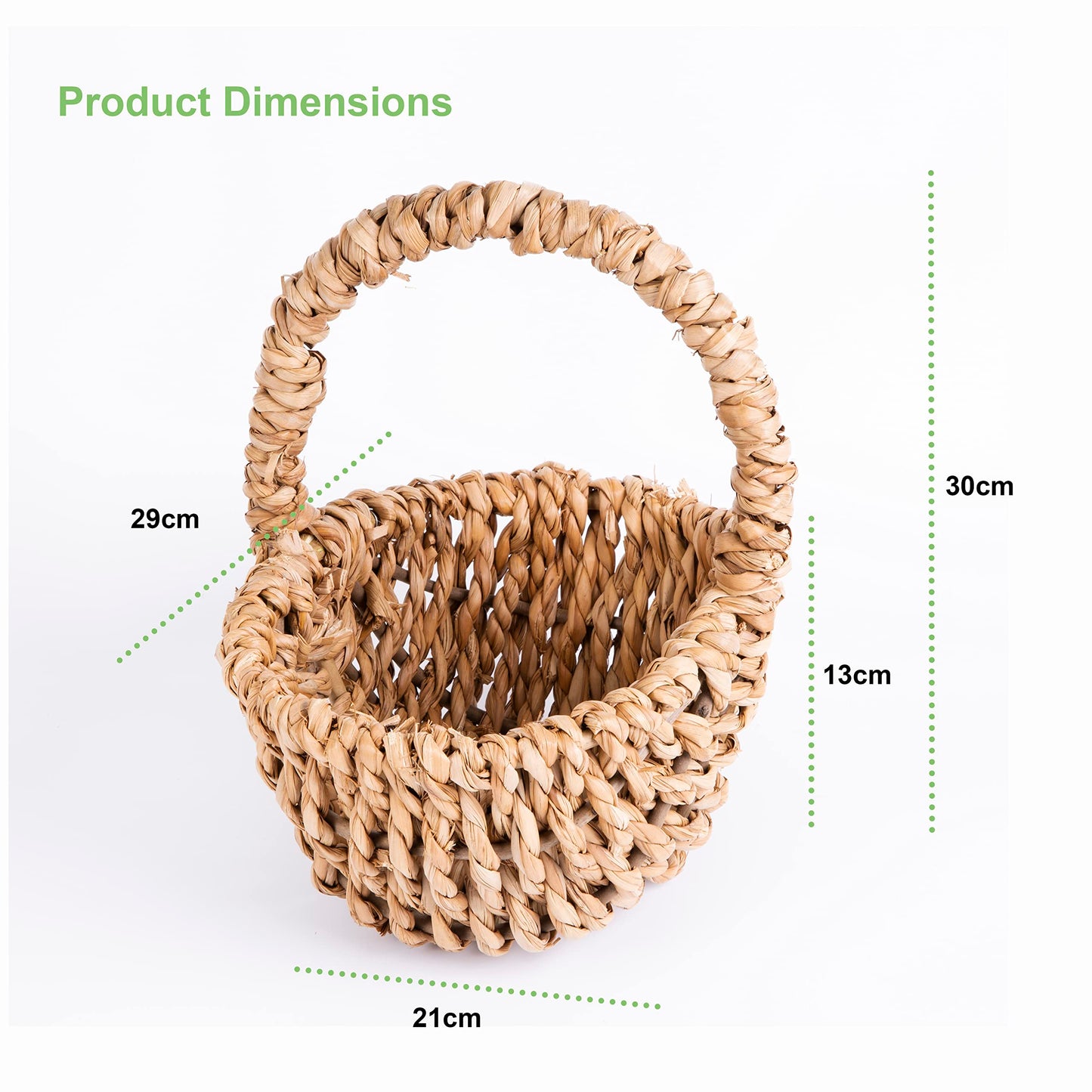 Grassrope Wedding Flower Girls Basket Easter Egg Hunting Basket Toy Shopping Basket Gift Basket