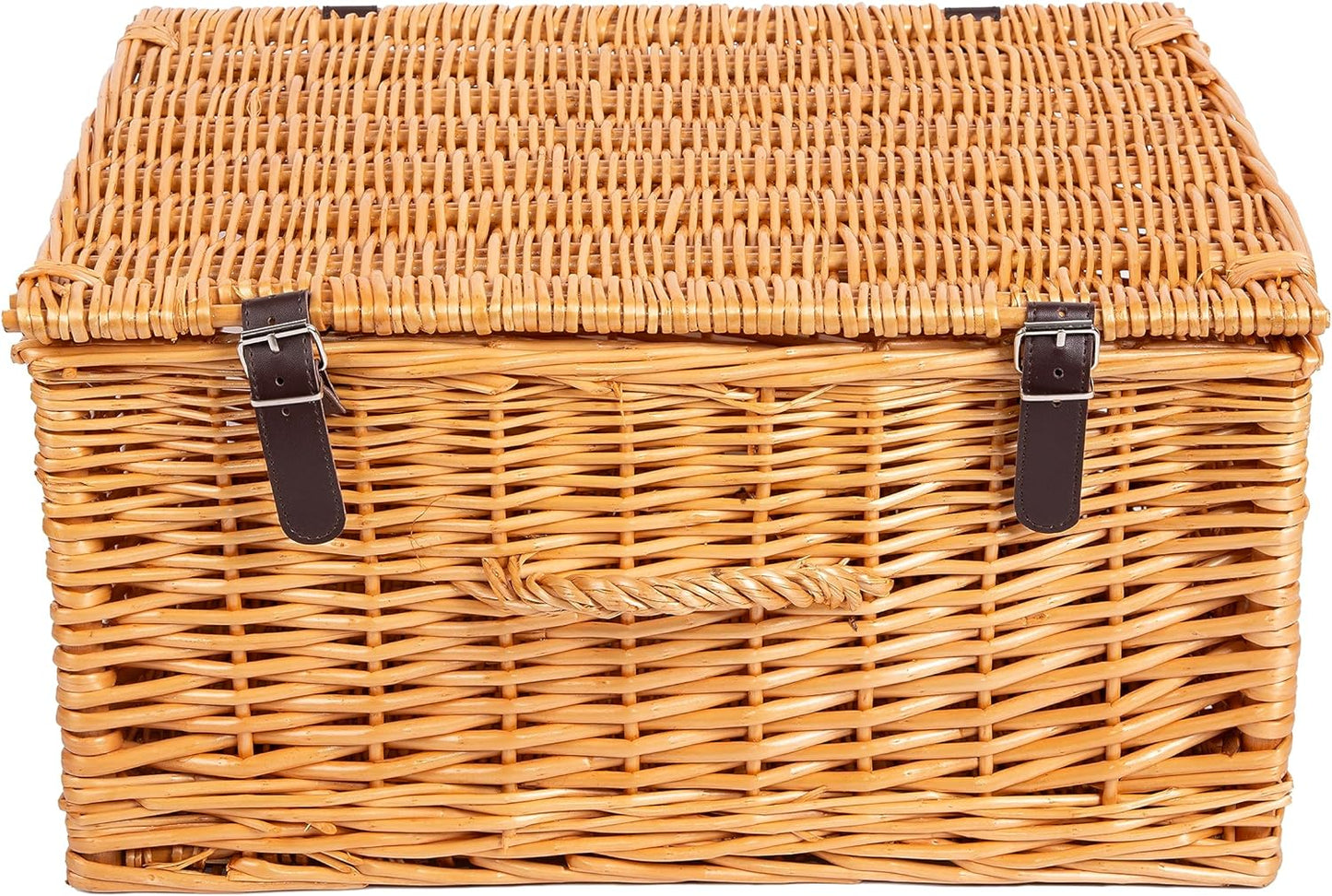 Natural Dyed Wicker Hampers With Lid-Natural